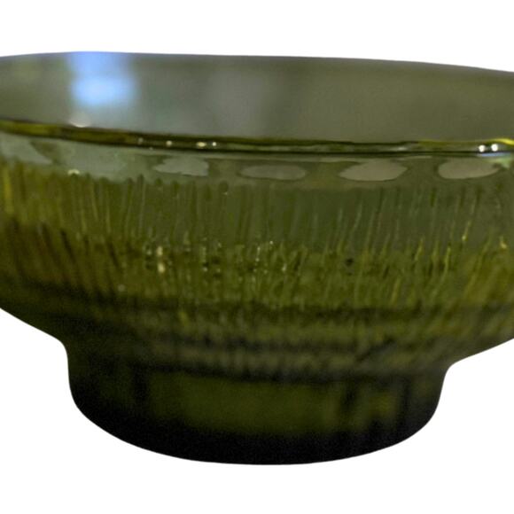 Vintage 1975 FTD "Moss" Glass Bowl - Mid-Century Modern Vibe - Picture 5 of 9